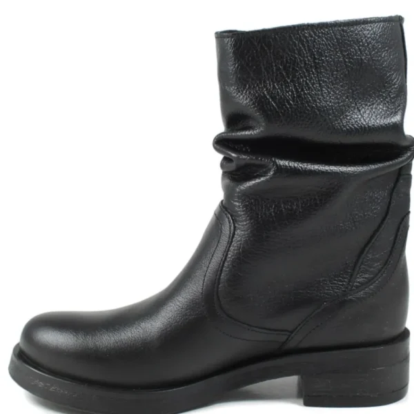Stivali Invernali | Bikers Invernali | In Time Stivaletti Biker Boots Bassi "NOA/B" - Pelle Nero