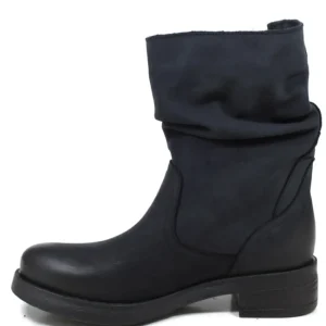 Stivali Invernali | Bikers Invernali | In Time Stivaletti Biker Boots Bassi "NOA/B" - Nabuk Notte Blu