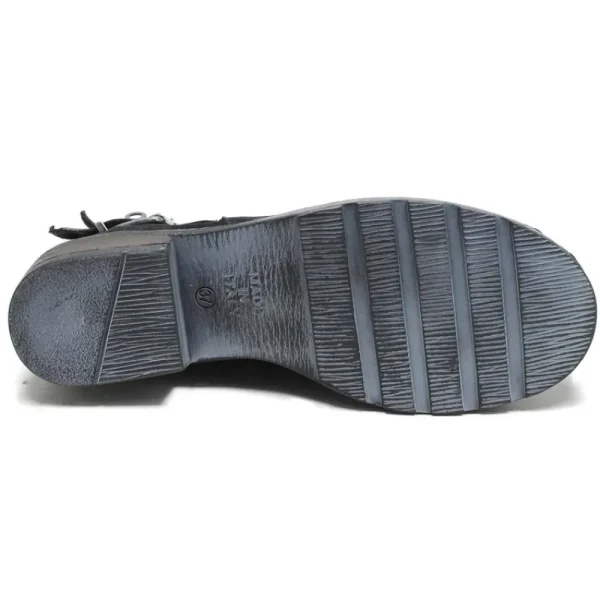 Stivali Invernali | Bikers Invernali | Made in Italy Stivaletti Biker Boots Bassi con Borchie "978" - Nabuk Nero