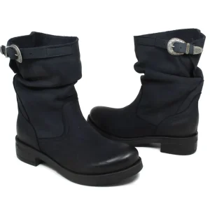Stivali Invernali | Bikers Invernali | In Time Stivaletti Biker Boots Bassi "NOA/B" - Nabuk Notte Blu