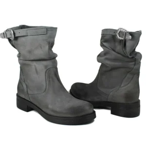 Bikers Invernali | Stivali Invernali | In Time Stivaletti Biker Boots Bassi "NOA/B" - Nabuk Grigio