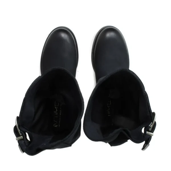 Stivali Invernali | Bikers Invernali | In Time Stivaletti Biker Boots Bassi "NOA/B" - Nabuk Notte Blu