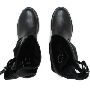 Stivali Invernali | Bikers Invernali | In Time Stivaletti Biker Boots Bassi "NOA/B" - Pelle Nero