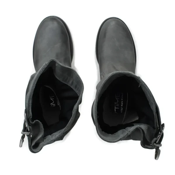 Bikers Invernali | Stivali Invernali | In Time Stivaletti Biker Boots Bassi "NOA/B" - Nabuk Grigio