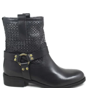 Stivali Estivi | Bikers Estivi | Personal Stivaletti Biker Traforati con Cavigliera "Clode" - Nero