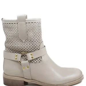 Stivali Estivi | Bikers Estivi | Personal Stivaletti Biker Traforati con Cavigliera "Clode" - Taupe