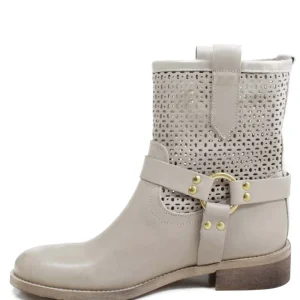 Stivali Estivi | Bikers Estivi | Personal Stivaletti Biker Traforati con Cavigliera "Clode" - Taupe