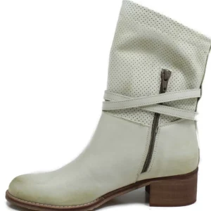 Stivali Estivi | Bikers Estivi | Personal Stivaletti Biker Traforati con Cinturino "CORINNE" - Taupe