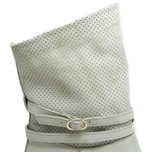 Stivali Estivi | Bikers Estivi | Personal Stivaletti Biker Traforati con Cinturino "CORINNE" - Taupe