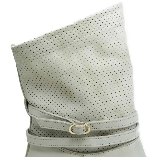 Stivali Estivi | Bikers Estivi | Personal Stivaletti Biker Traforati con Cinturino "CORINNE" - Taupe