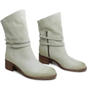 Stivali Estivi | Bikers Estivi | Personal Stivaletti Biker Traforati con Cinturino "CORINNE" - Taupe