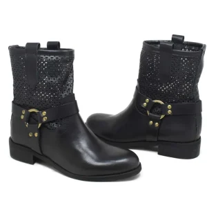 Stivali Estivi | Bikers Estivi | Personal Stivaletti Biker Traforati con Cavigliera "Clode" - Nero