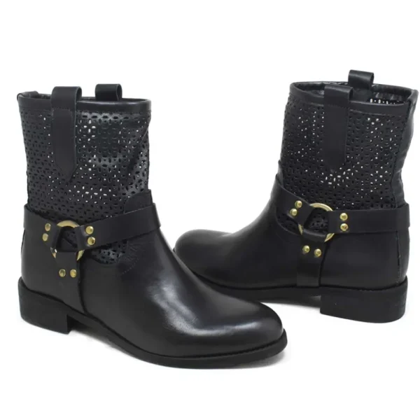 Stivali Estivi | Bikers Estivi | Personal Stivaletti Biker Traforati con Cavigliera "Clode" - Nero