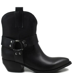 Stivali Con Tacco | Stivali Texani | Personal Stivaletti Camperos Texanini con Cavigliera "GLEN" - Pelle Nero