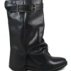 Stivali E Scarpe Con Zeppa | Stivali Invernali | Personal Stivaletti con zeppa interna e bavero risvolto "OLGA" - Pelle Nero
