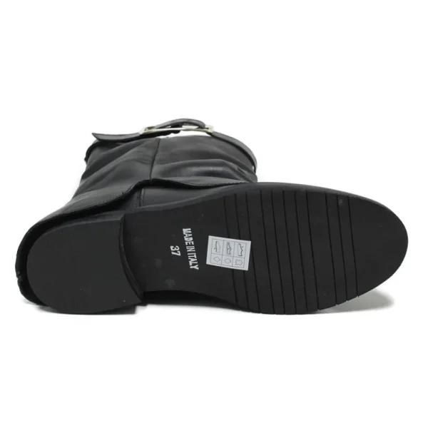 Stivali E Scarpe Con Zeppa | Stivali Invernali | Personal Stivaletti con zeppa interna e bavero risvolto "OLGA" - Pelle Nero