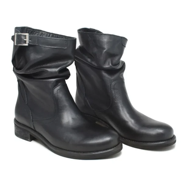 Stivali Estivi | Bikers Estivi | In Time Stivaletti Estivi Biker Boots "Soul/B" - Pelle Nero