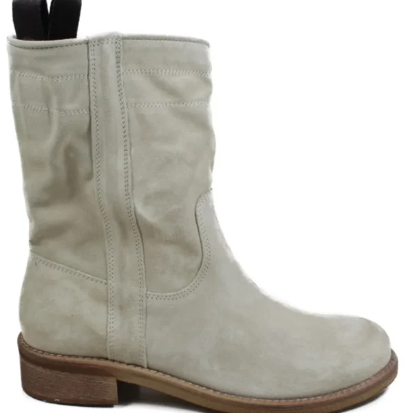 Stivali Estivi | Bikers Estivi | In Time Stivaletti Scamosciati "303B" - Beige