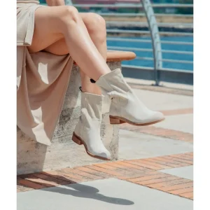 Stivali Estivi | Bikers Estivi | In Time Stivaletti Scamosciati "303B" - Beige