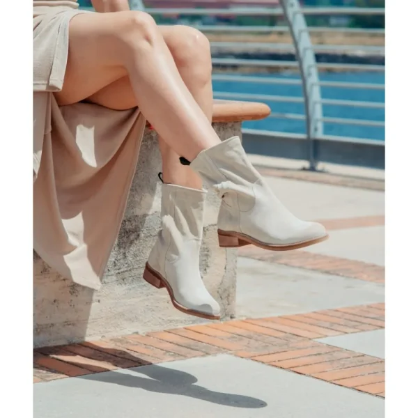 Stivali Estivi | Bikers Estivi | In Time Stivaletti Scamosciati "303B" - Beige
