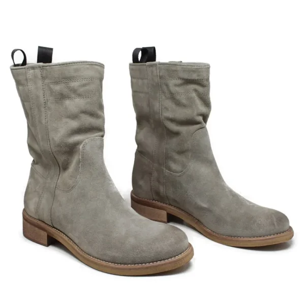Stivali Estivi | Bikers Estivi | In Time Stivaletti Scamosciati "303B" - Taupe