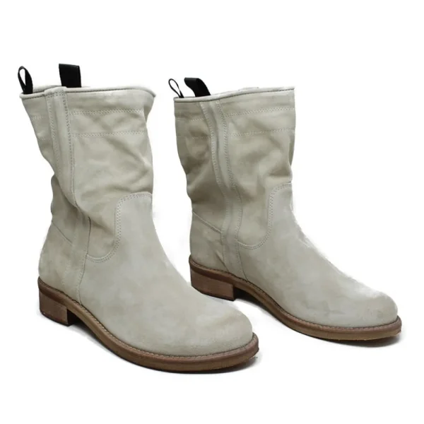 Stivali Estivi | Bikers Estivi | In Time Stivaletti Scamosciati "303B" - Beige