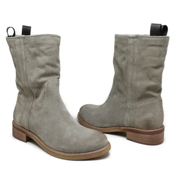 Stivali Estivi | Bikers Estivi | In Time Stivaletti Scamosciati "303B" - Taupe