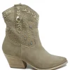 Stivali Con Tacco | Stivali Estivi | Personal Stivaletti Texani con Borchie e Perline "ARIZONA" - Beige