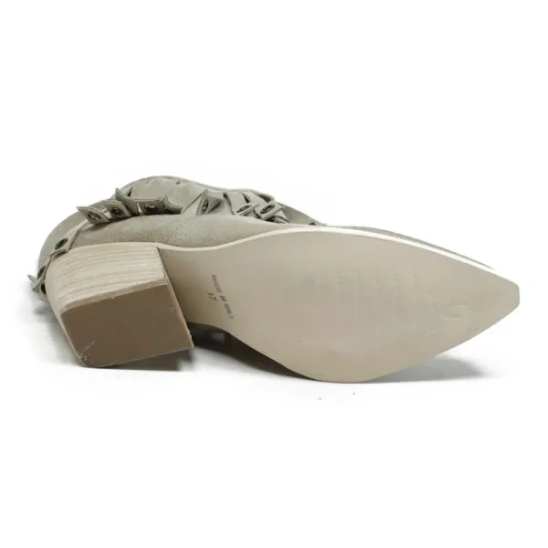 Stivali Con Tacco | Tronchetti | Personal Stivaletti Texani con Frange e Occhielli "Trenza" - Beige