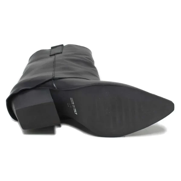 Stivali Estivi | Stivali Con Tacco | Personal Stivaletti Texani Estivi con Bavero Risvolto "Gipsy" - Pelle Nero
