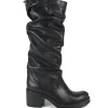 Stivali Con Tacco | Stivali Invernali | In Time Stivali Alti Biker Boots con Tacco "58/A" - Pelle Nero
