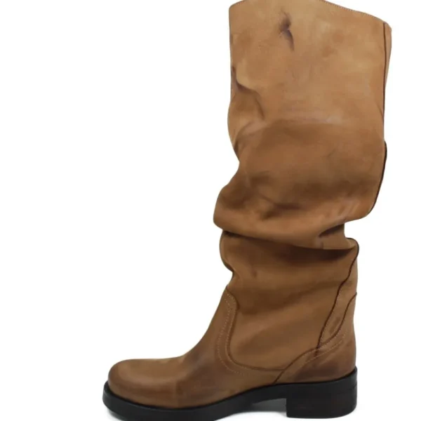 Stivali Invernali | Bikers Invernali | In Time Stivali Alti Biker Boots "NOA/A" - Nabuk Cuoio