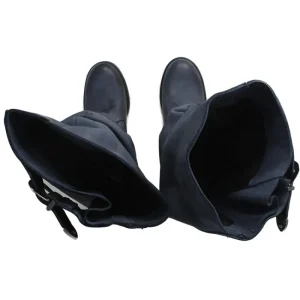 Stivali Con Tacco | Stivali Invernali | In Time Stivali Alti Biker Boots con Tacco "58/A" - Nabuk Blu