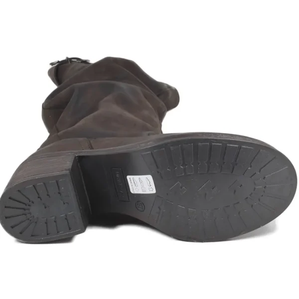 Stivali Con Tacco | Stivali Invernali | In Time Stivali Alti Biker Boots con Tacco "58/A" - Nabuk Testa di Moro TestadiMoro