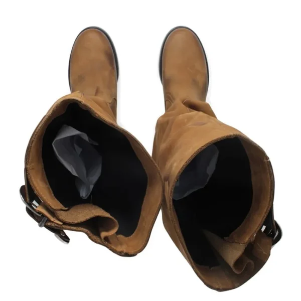 Stivali Invernali | Bikers Invernali | In Time Stivali Alti Biker Boots "NOA/A" - Nabuk Cuoio