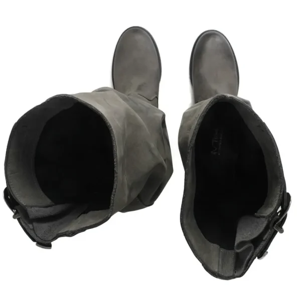 Stivali Invernali | Bikers Invernali | In Time Stivali Alti Biker Boots "NOA/A" - Nabuk Grigio