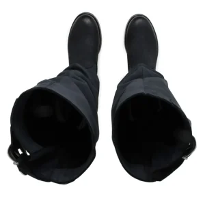 Stivali Invernali | Bikers Invernali | In Time Stivali Alti Biker Boots "NOA/A" - Nabuk Notte Blu