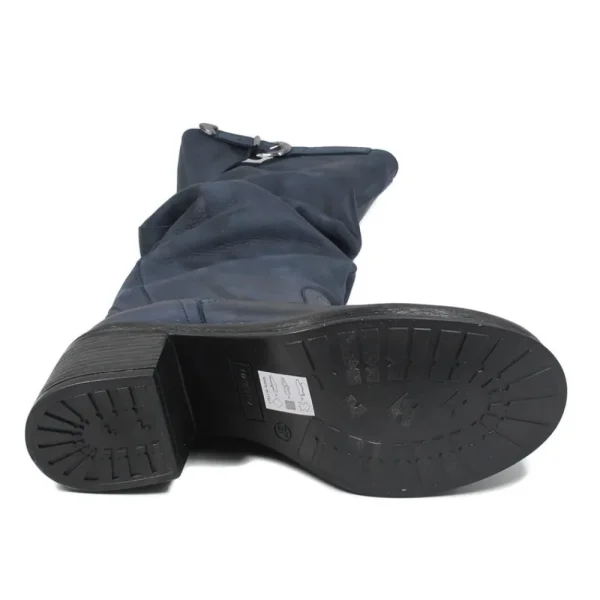 Stivali Con Tacco | Stivali Invernali | In Time Stivali Alti Biker Boots con Tacco "58/A" - Nabuk Blu