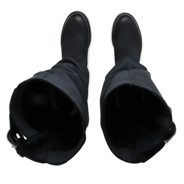 Stivali Invernali | Bikers Invernali | In Time Stivali Alti Biker Boots "NOA/A" - Nabuk Notte Blu