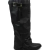Stivali E Scarpe Con Zeppa | Stivali Invernali | Personal Stivali alti con zeppa interna e bavero risvolto "ALENA" - Pelle Nero
