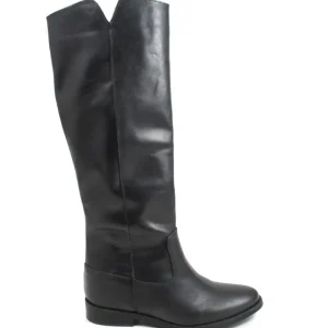 Stivali E Scarpe Con Zeppa | Stivali Invernali | Personal Stivali alti con zeppa interna con V Laterale "V2" - Pelle Nero