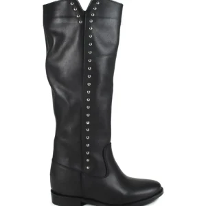 Stivali E Scarpe Con Zeppa | Stivali Invernali | Personal Stivali alti con zeppa interna con borchie "V36" - Pelle Nero