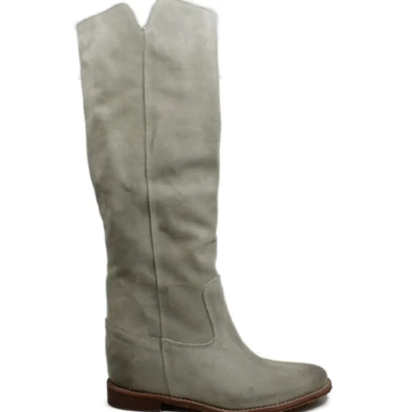 Stivali Estivi | Stivali E Scarpe Con Zeppa | Personal Stivali Alti con Zeppa Interna "Aida" - Camoscio Taupe