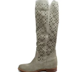 Stivali Estivi | Stivali E Scarpe Con Zeppa | Personal Stivali alti con zeppa interna laserati "Tory" - Camoscio Taupe