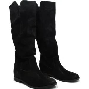 Stivali Estivi | Stivali E Scarpe Con Zeppa | Personal Stivali Alti con Zeppa Interna "Aida" - Camoscio Nero
