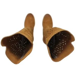 Stivali Estivi | Stivali E Scarpe Con Zeppa | Personal Stivali alti con zeppa interna laserati "Tory" - Camoscio Cuoio