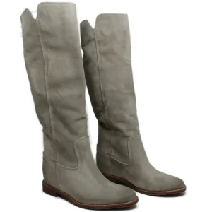 Stivali Estivi | Stivali E Scarpe Con Zeppa | Personal Stivali Alti con Zeppa Interna "Aida" - Camoscio Taupe