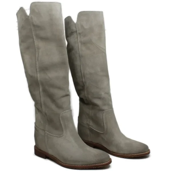 Stivali Estivi | Stivali E Scarpe Con Zeppa | Personal Stivali Alti con Zeppa Interna "Aida" - Camoscio Taupe