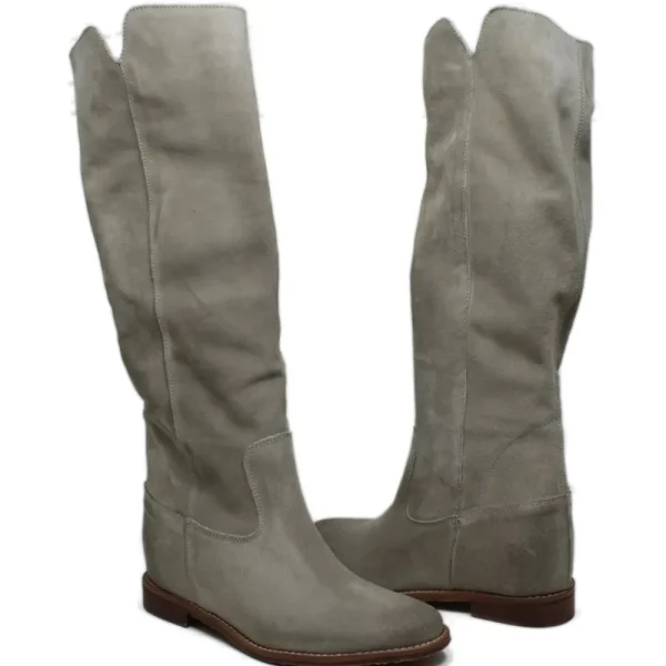 Stivali Estivi | Stivali E Scarpe Con Zeppa | Personal Stivali Alti con Zeppa Interna "Aida" - Camoscio Taupe
