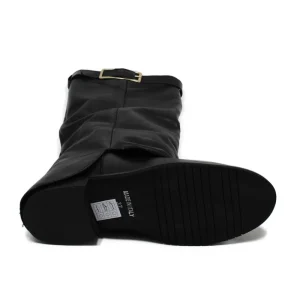 Stivali E Scarpe Con Zeppa | Stivali Invernali | Personal Stivali alti con zeppa interna e bavero risvolto "ALENA" - Pelle Nero